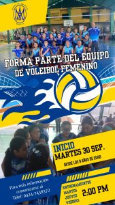 Inscripciones Abiertas para el Equipo Femenino de Voleibol Desde 9 Años